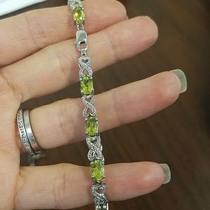 Silver bracelet and earring set